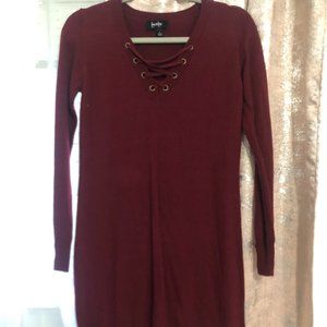 Maroon Sweater Dress - Small